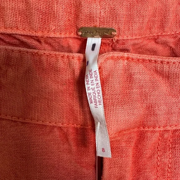 NWT Free People Sweet Talk Red Mango Chino Pants- Size 8 - Picture 8 of 11